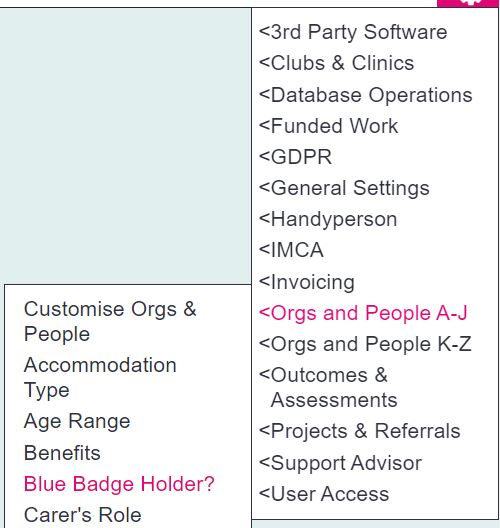 "a screenshot of the blue badge holder button, highlighted in the Charitylog menu."