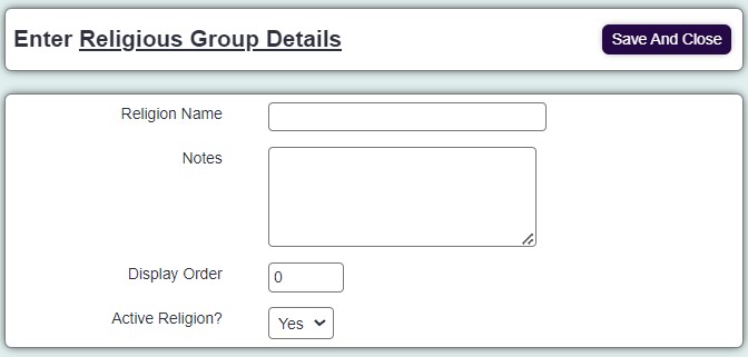 "a screenshot of the religious group entry page."