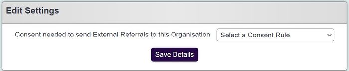 "a screenshot of the field for recording the consent required for external referrals."