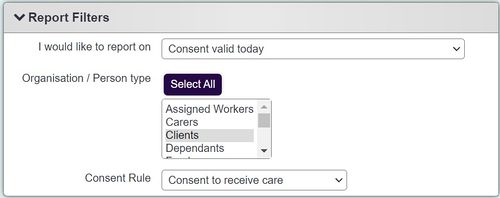 "a screenshot of the consent report criteria fields, as listed below."