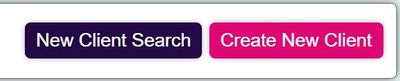 "a screenshot of the create new client and new client search button."