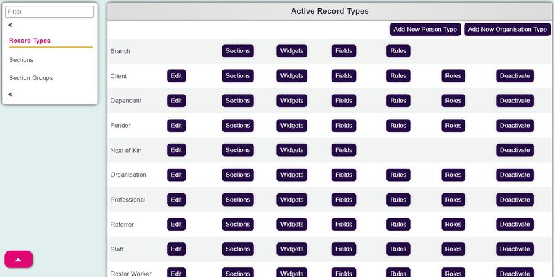 "a screenshot of the section button on the customise orgs & people page."