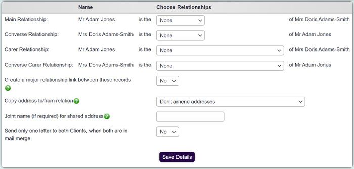 "a screenshot of the relationships builder screen."