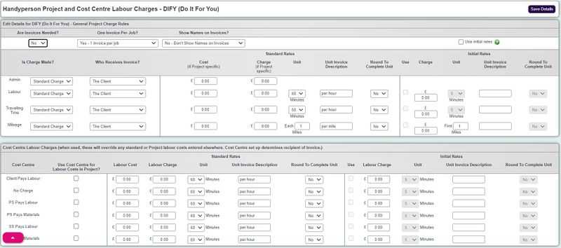 "a screenshot of the handyperson project labour costs entry page."