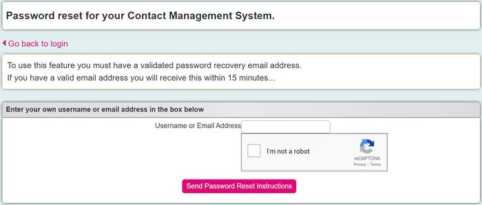 "a screenshot of the password reset field."