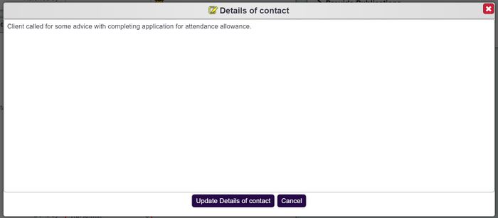 "a screenshot of the details of contact box from the referral entry page, including draft text that was previously unsaved."