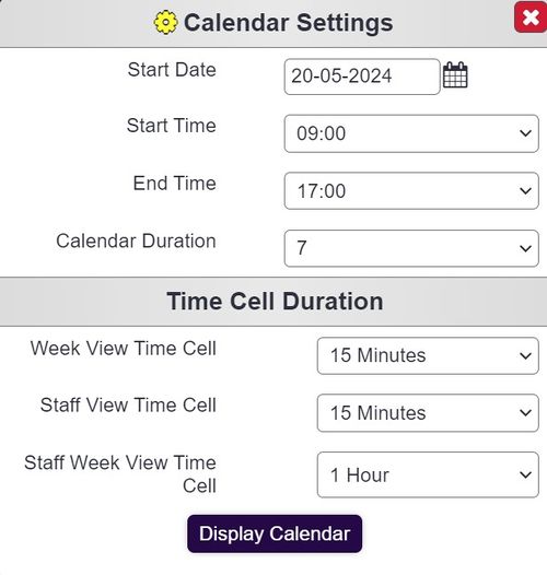 "a screenshot of the date setting buttons."