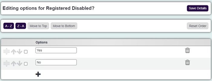 "a screenshot of the registered disabled dropdown list."