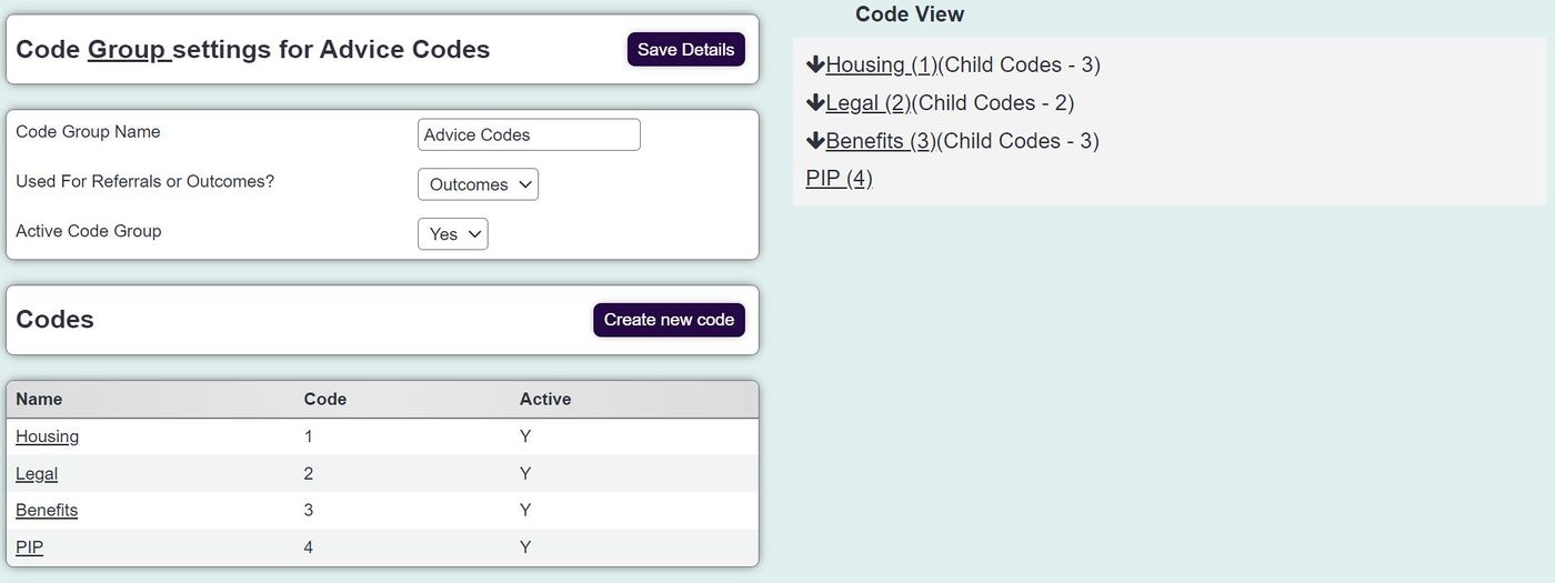 Classification Code Setup - Charitylog Manual