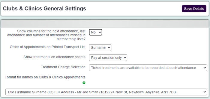 "a screenshot of the general club settings, as listed below."