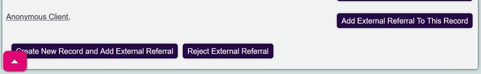 "a screenshot of a matching record and a button to add the referral to the record"