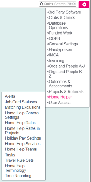 "a screenshot of the roster worker button which has now been relabelled to the home helper module."