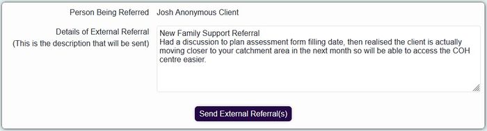 "a screenshot of the confirmation screen before sending the portal referral"