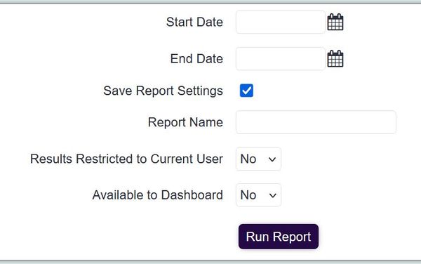 "a screenshot of the 'save report' button, including a tick within the box."