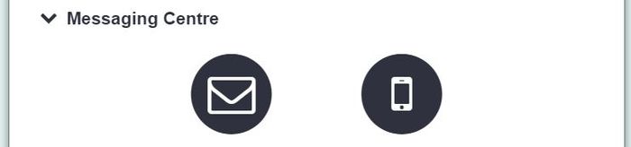 "a screenshot of the messaging centre button."