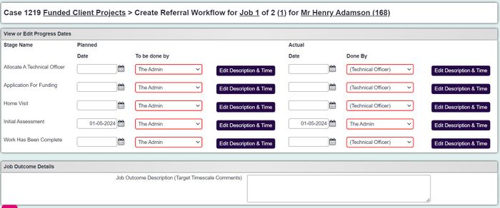 "a screenshot of the funded job. This is where you input the details as listed below. The screenshot displays the fields."