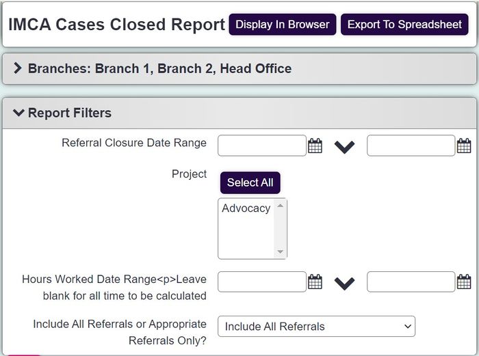 "a screenshot of the imca closure reporting criteria fields, displayed in the order below."